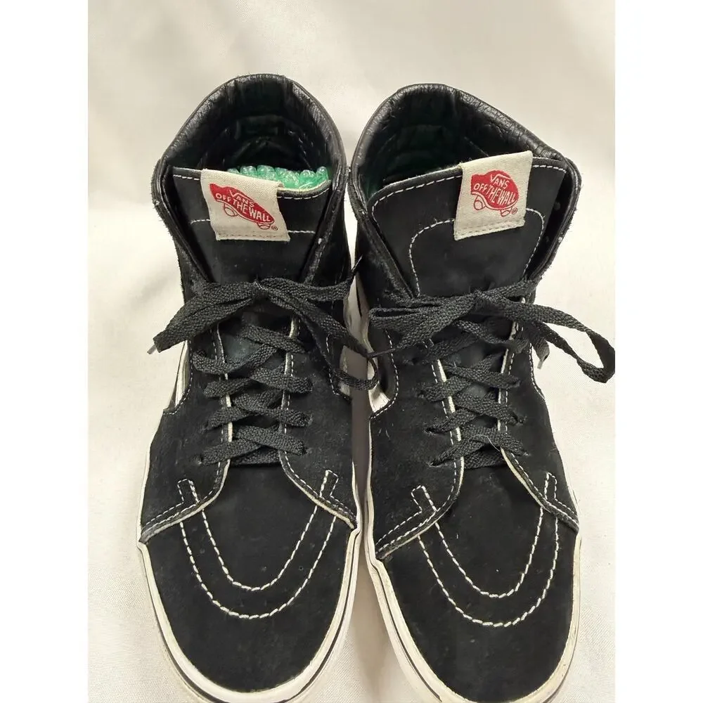 Vans Sk8 Hi Black White Stripe High Top Skate Shoes Mens 8.5 Womens 10